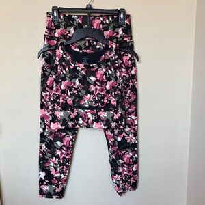 Sweaty Betty Power Pocket Leggings & Matching Sports Bra Floral Sz M